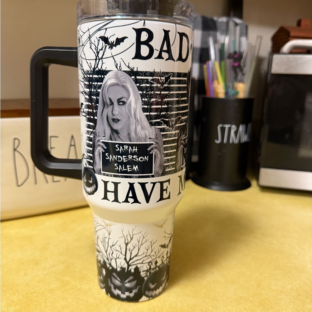 Halloween Themed Black and White Mug